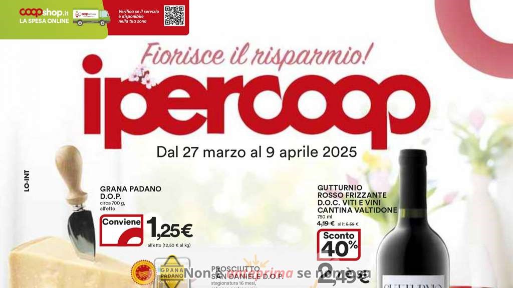 Volantino Ipercoop dal 27 marzo al 9 aprile 2025