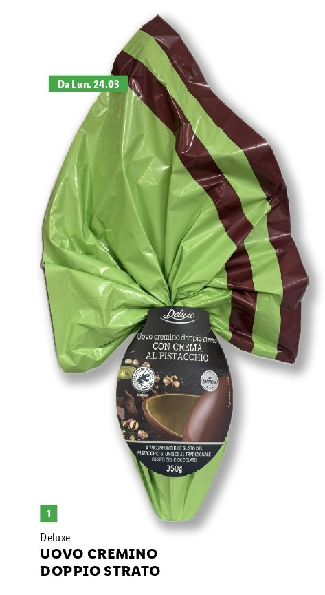 Uovo cremino doppio strato con crema al pistacchi