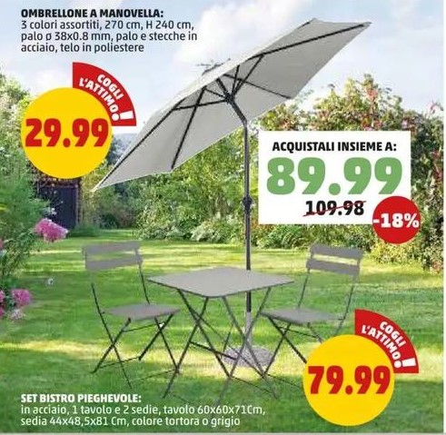 set bistrò con ombrellone