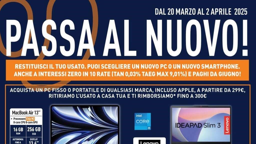 Volantino Unieuro dal 20 marzo al 2 aprile 2025