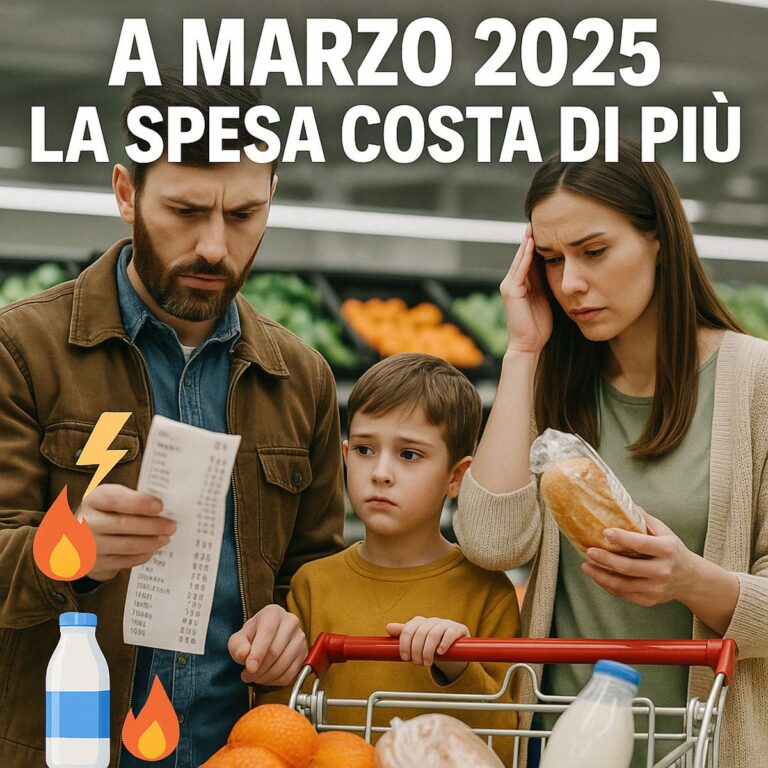 Prezzi al consumo marzo 2025: aumenta il costo di cibo, energia e servizi per le famiglie