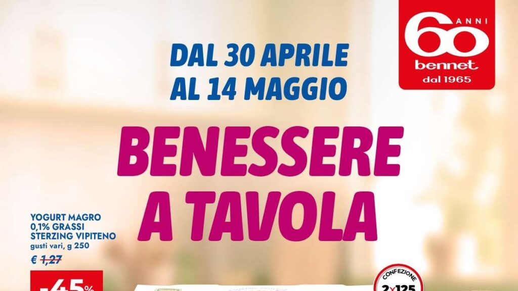 Volantino Bennet dal 30 aprile 2025