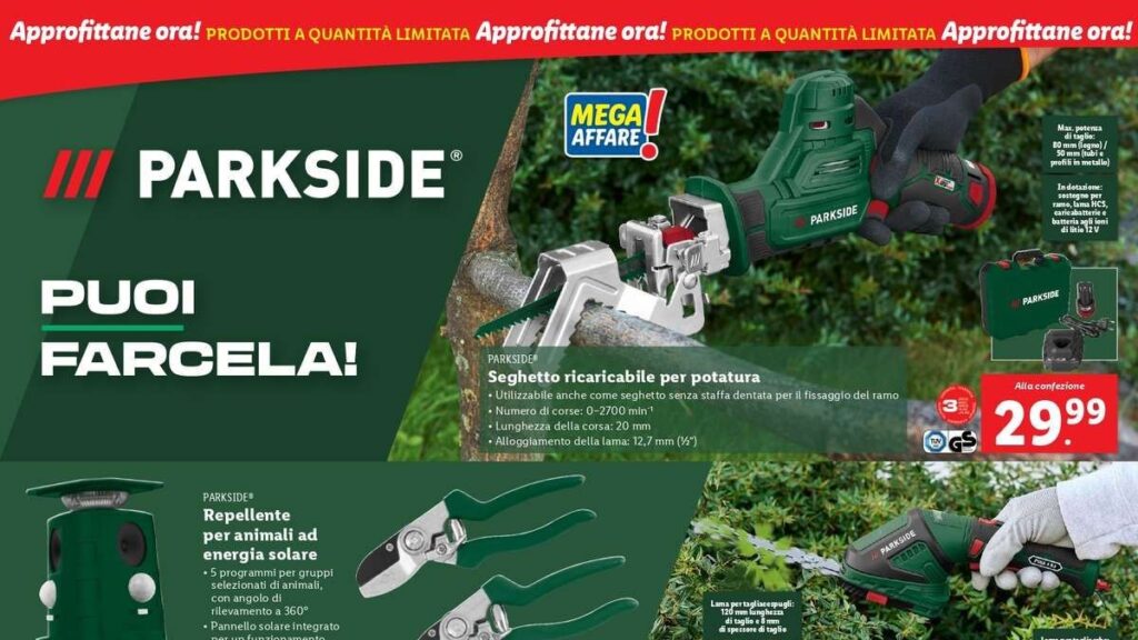 Volantino Lidl Parkside dal 28 aprile 2025