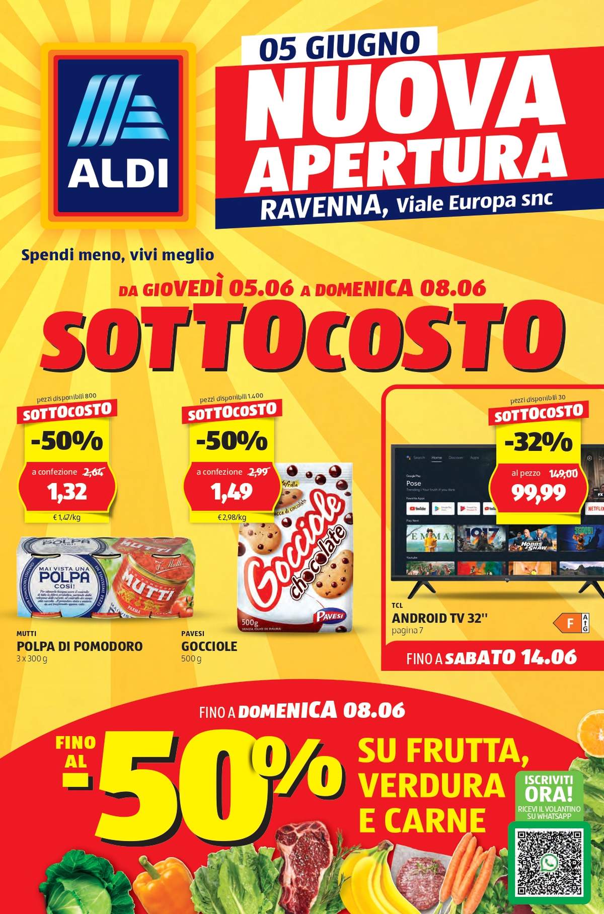 Anteprima Volantino ALDI nuova apertura Ravenna dal 5 giugno 2025