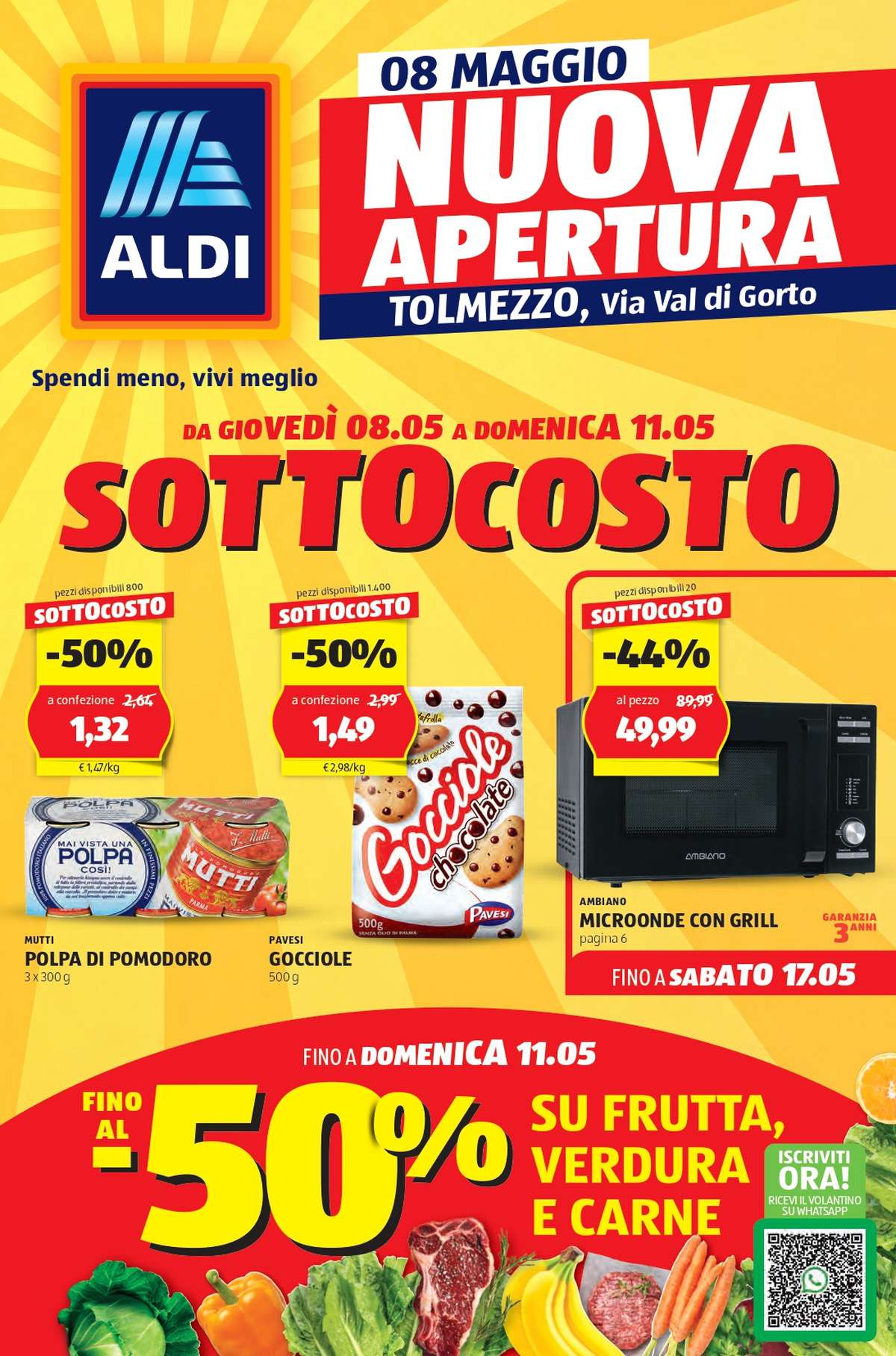 Volantino ALDI dal 8 maggio 2025: nuova apertura a Tolmezzo