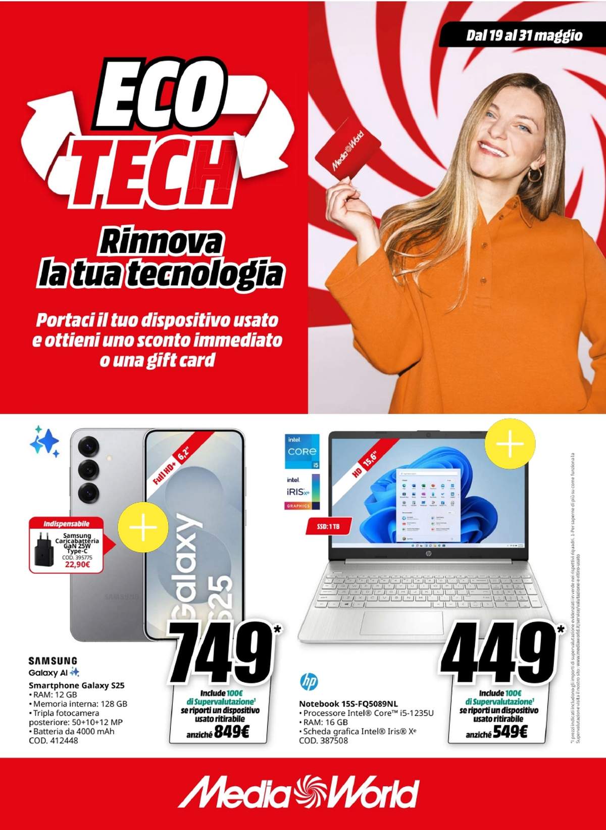 Volantino MediaWorld Eco Tech dal 19 maggio 2025