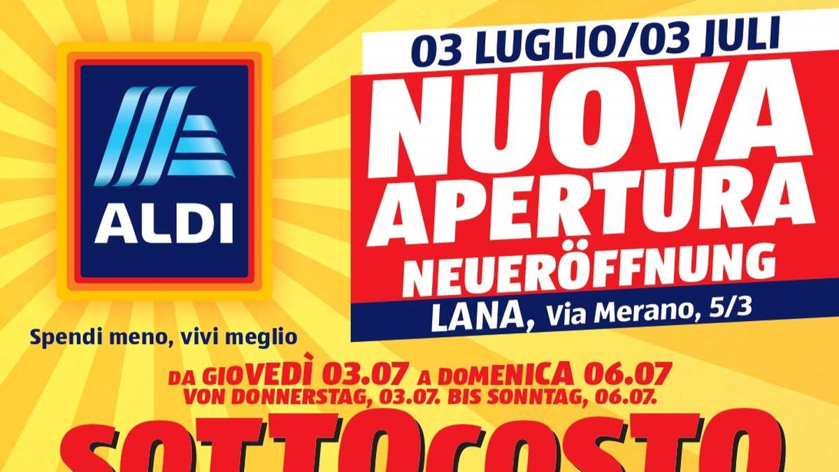 Volantino ALDI Nuova Apertura Lana dal 3 luglio 2025
