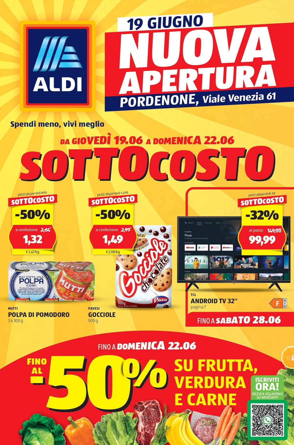 Volantino ALDI Pordenone dal 19 giugno 2025