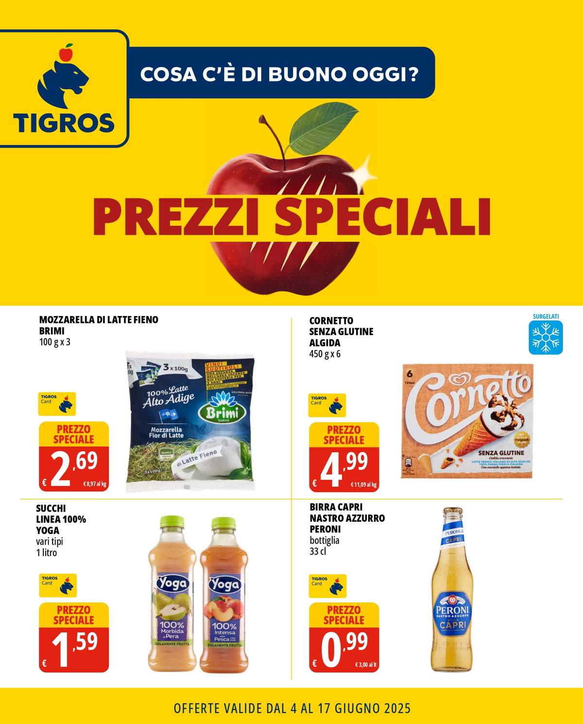 Volantino Tigros Prezzi Speciali dal 4 giugno 2025