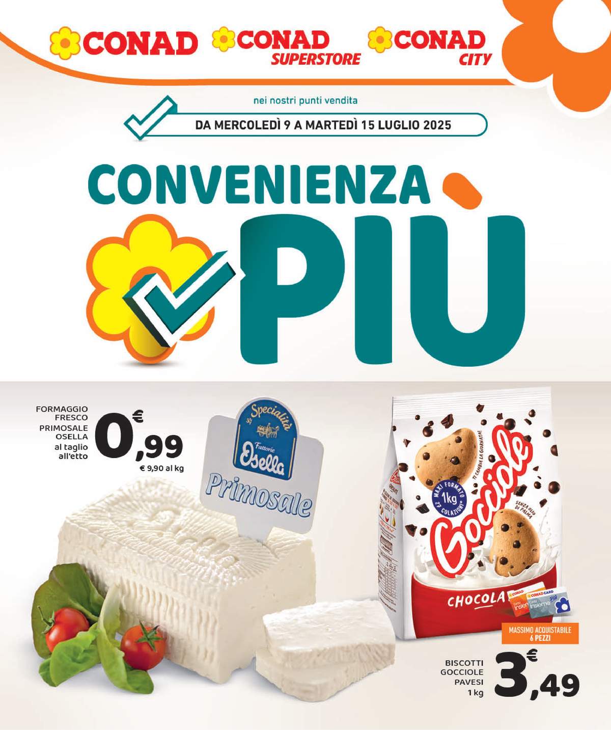 Volantino Conad Convenienza Più dal 9 luglio 2025