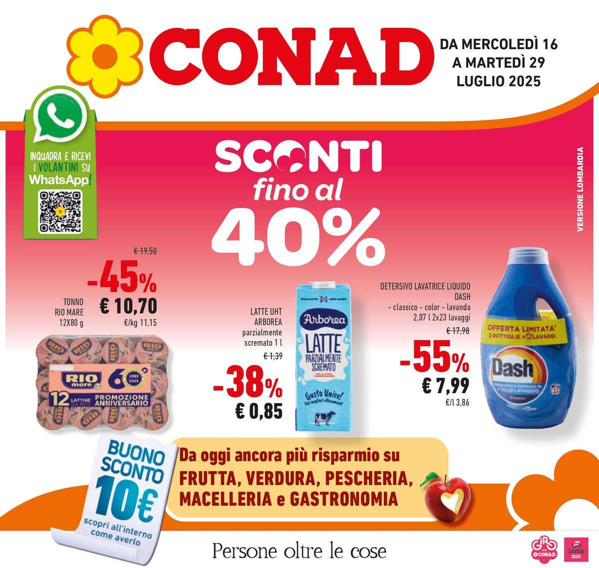 Volantino Conad Lombardia dal 16 luglio 2025