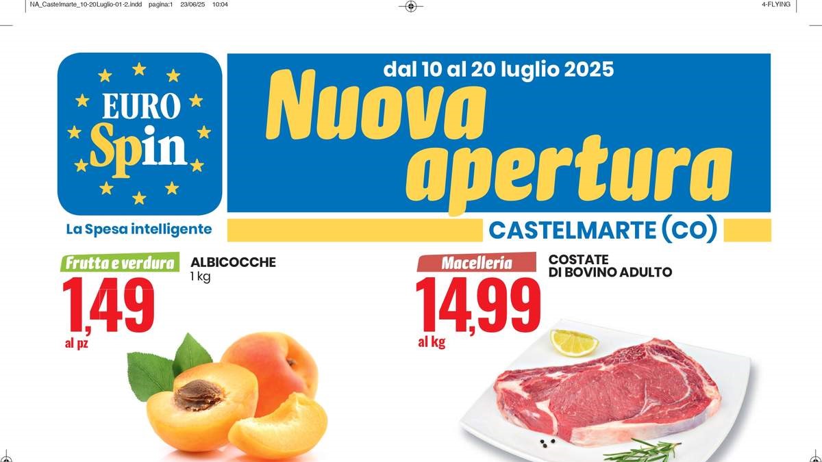 Volantino Eurospin Nuova Apertura Castelmarte dal 10 luglio 2025