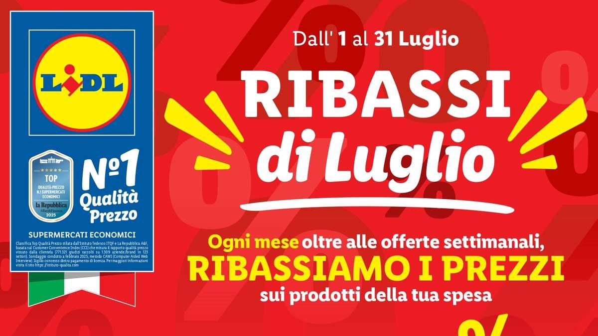 Volantino Lidl Ribassi di Luglio 2025