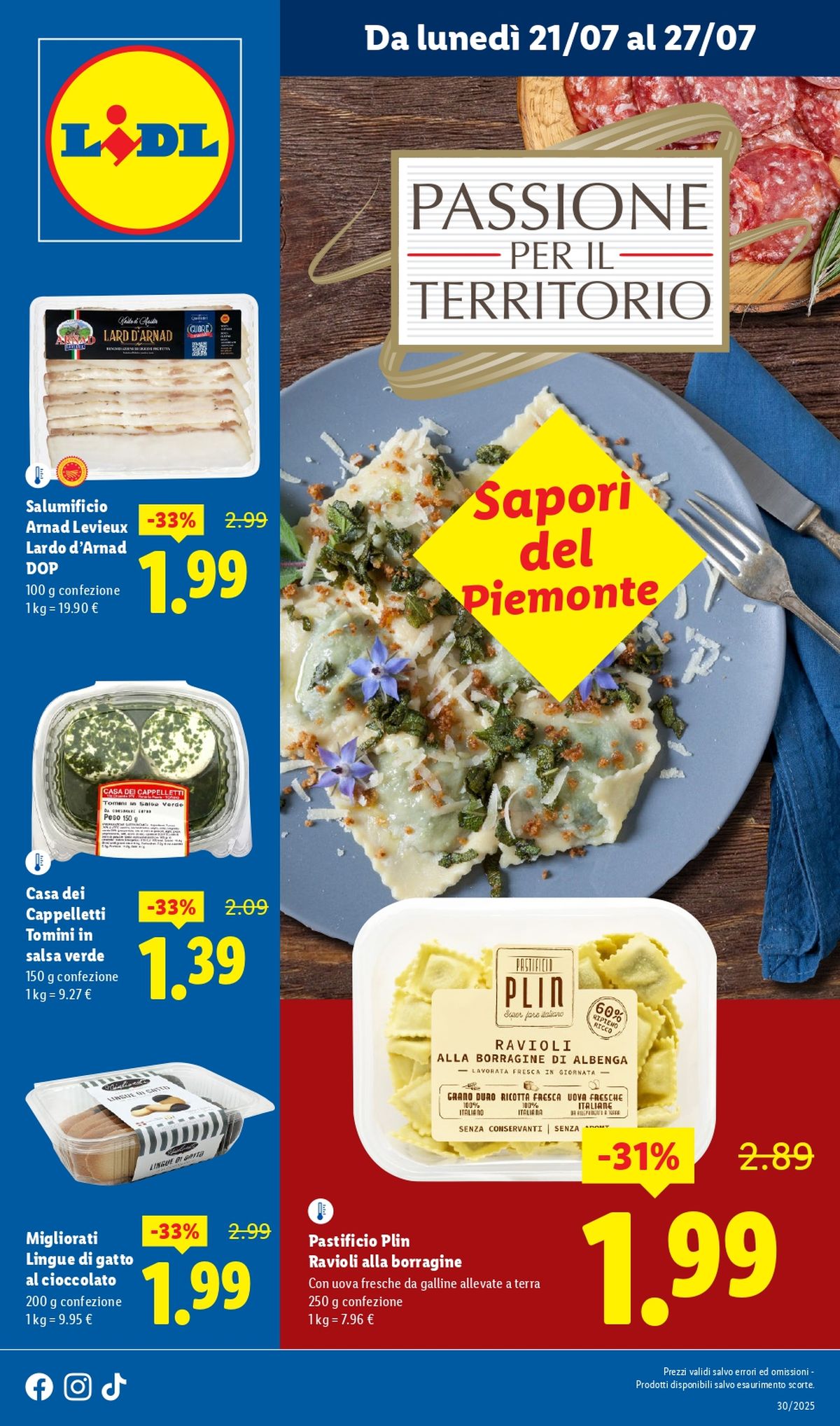 Volantino Lidl Sapori del Piemonte dal 21 luglio 2025