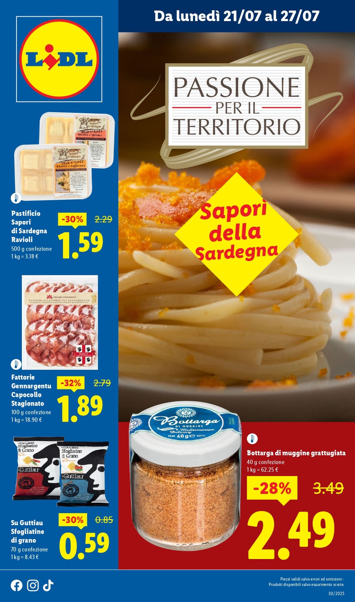 Volantino Lidl Sapori della Sardegna dal 21 luglio 2025