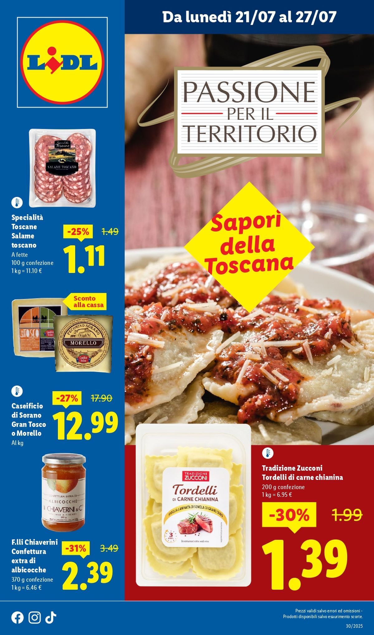 Volantino Lidl Sapori della Toscana dal 21 luglio 2025