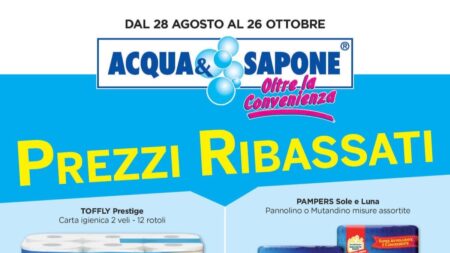 Volantino Acqua e Sapone Prezzi Ribassati dal 28 agosto 2025