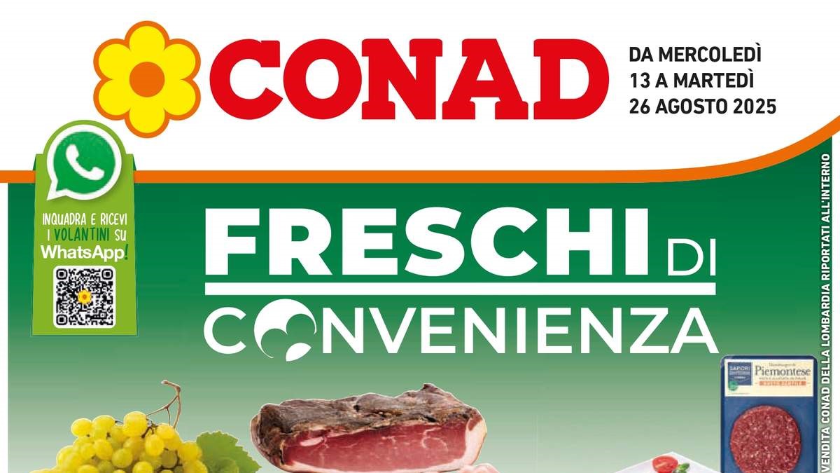 Volantino Conad Lombardia dal 13 agosto 2025