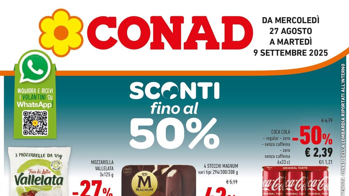 Volantino Conad dal 27 agosto 2025