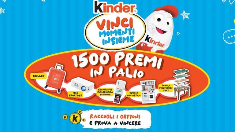Concorso Kinder “Vinci momenti insieme” come partecipare e vincere premi