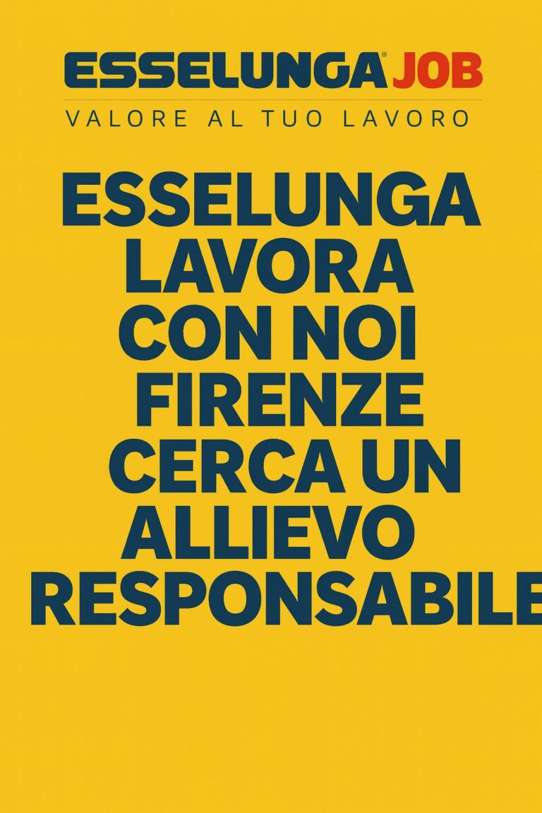 Esselunga lavora con noi Firenze cerca un Allievo Responsabile