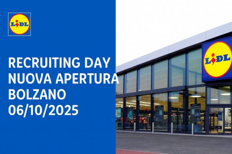 Offerte di lavoro Lidl Recruiting Day a Bolzano il 6 ottobre 2025 per nuova apertura
