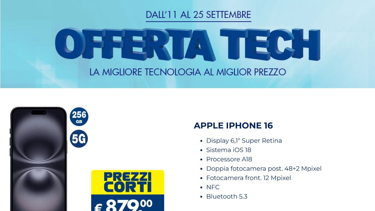 Esselunga Offerte Tech Apple dal 11 settembre 2025