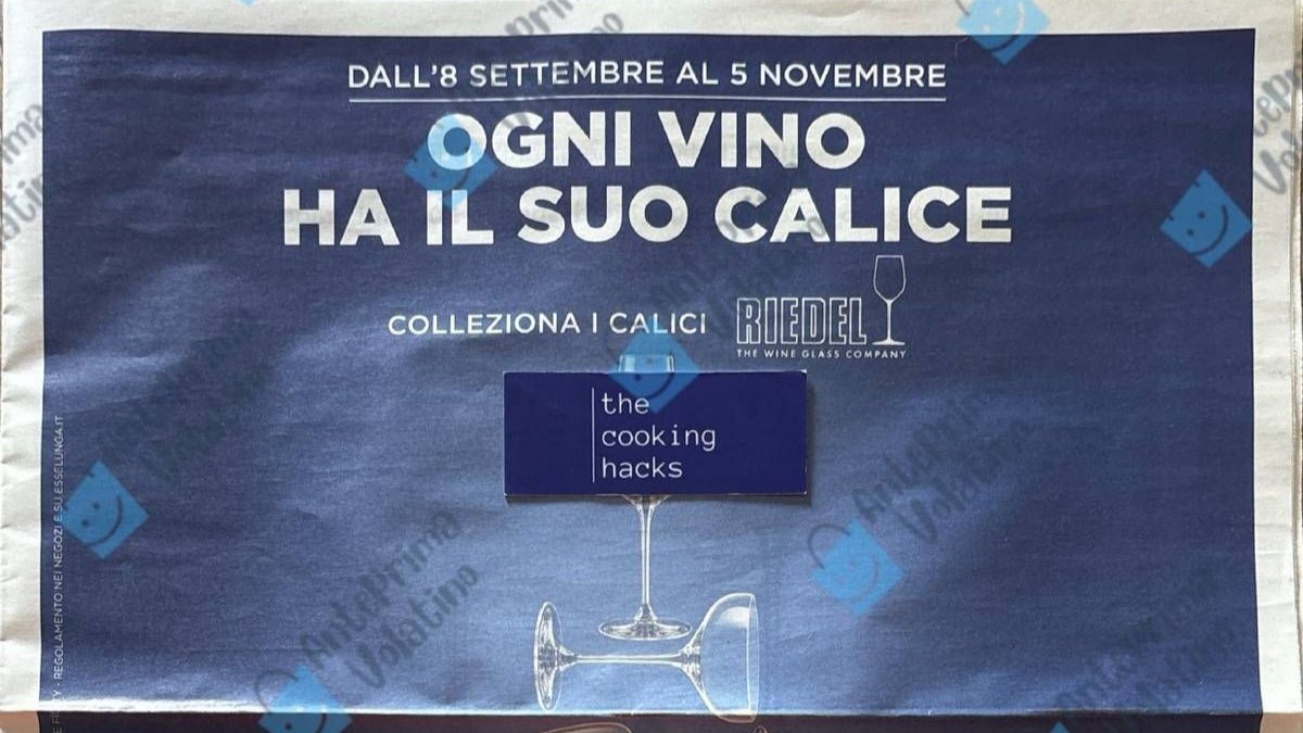Volantino Esselunga Collezione Calici Riedel dal 8 settembre 2025