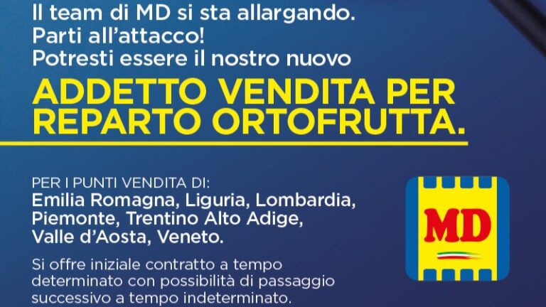 Offerte lavoro MD per il reparto ortofrutta
