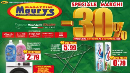 Volantino Maury’s dal 25 ottobre 2025