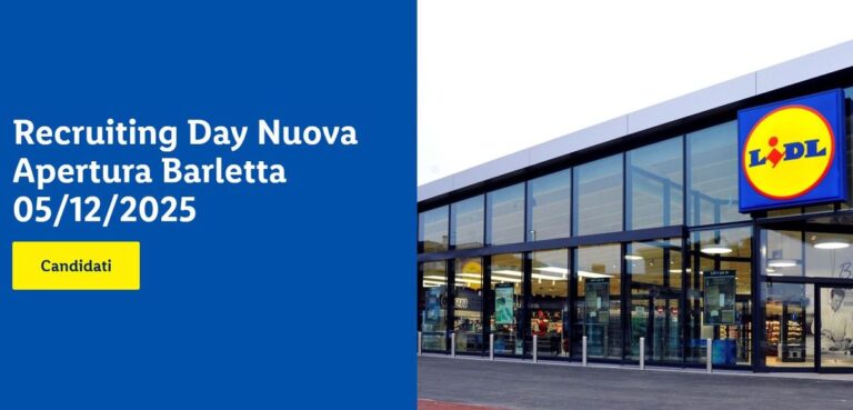 Lidl Barletta: Recruiting Day per Nuove Assunzioni
