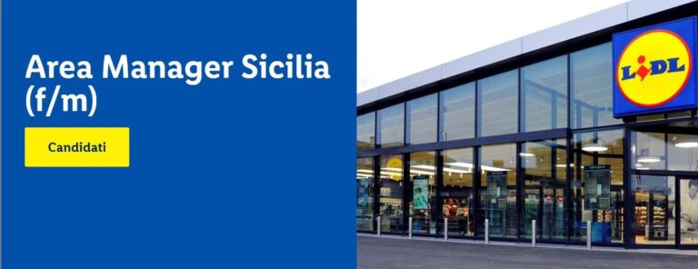 Lidl offerta di lavoro: Area Manager Sicilia