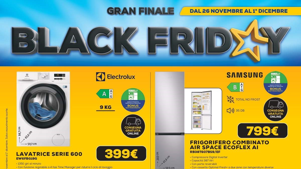 Volantino Euronics Black Friday (Gran Finale) dal 26 novembre 2025