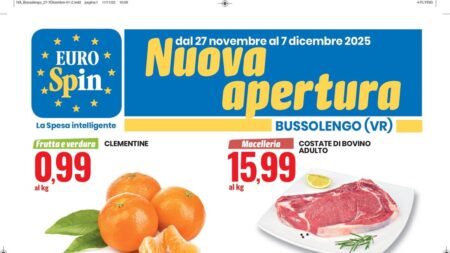 Volantino Eurospin dal 27 novembre 2025 Nuova Apertura Bussolengo (VR)