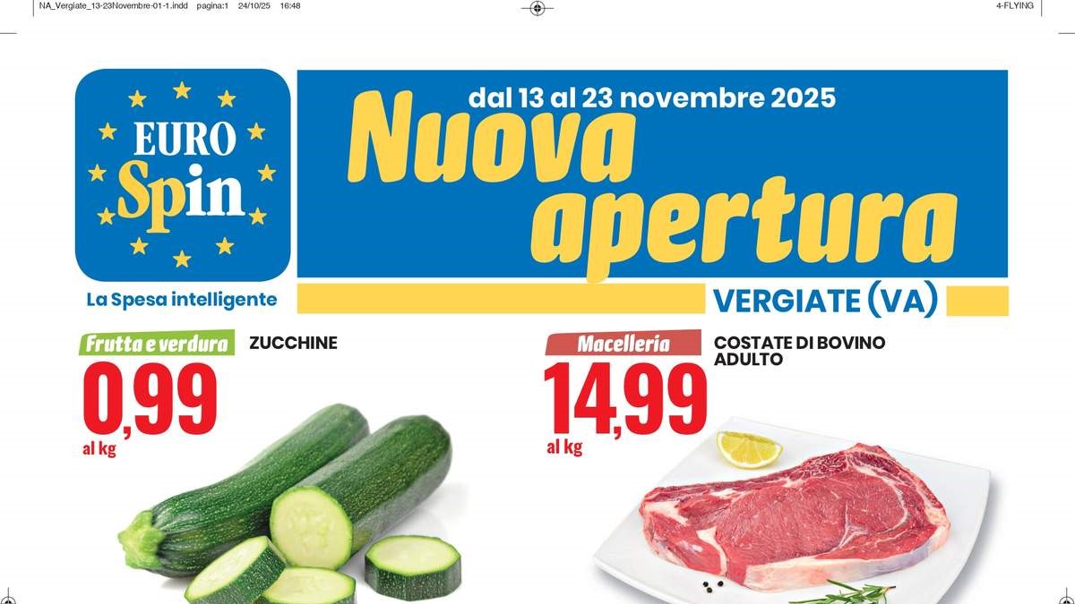 Volantino Eurospin Nuova Apertura Vergiate dal 13 novembre 2025