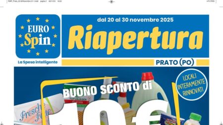 Volantino Eurospin Riapertura Prato dal 20 novembre 2025