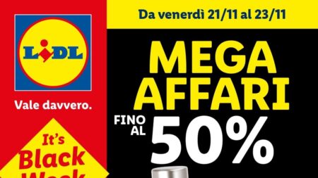 Volantino Lidl Black Weekend dal 21 novembre 2025