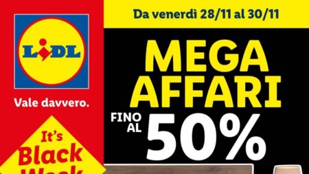 Volantino Lidl Black Weekend dal 28 novembre 2025