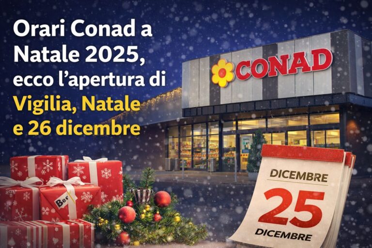 Orari Conad a Natale 2025, cosa sapere su Vigilia, Natale e Santo Stefano