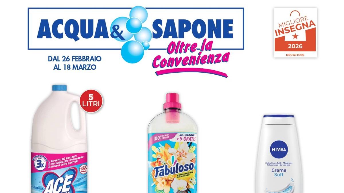 Volantino Acqua e Sapone Toscana e Umbria dal 26 febbraio 2026