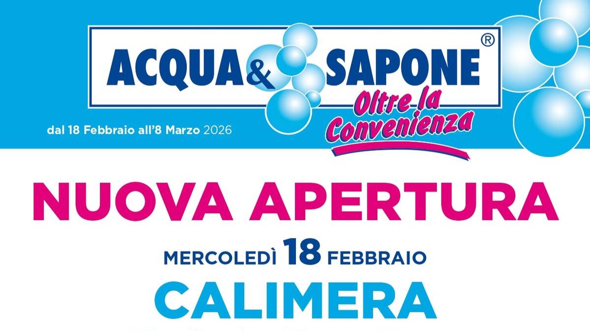 Volantino Acqua e Sapone Nuova Apertura a Calimera dal 18 febbraio 2026