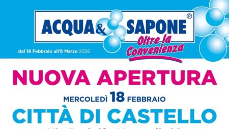 Volantino Acqua e Sapone Nuova Apertura Città di Castello dal 18 febbraio 2026