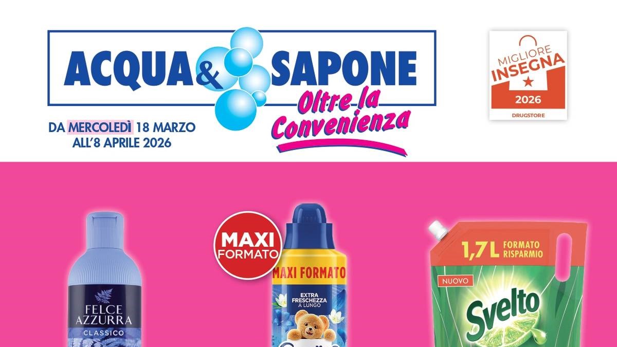 Volantino Acqua e Sapone Toscana e Umbria dal 18 marzo 2026