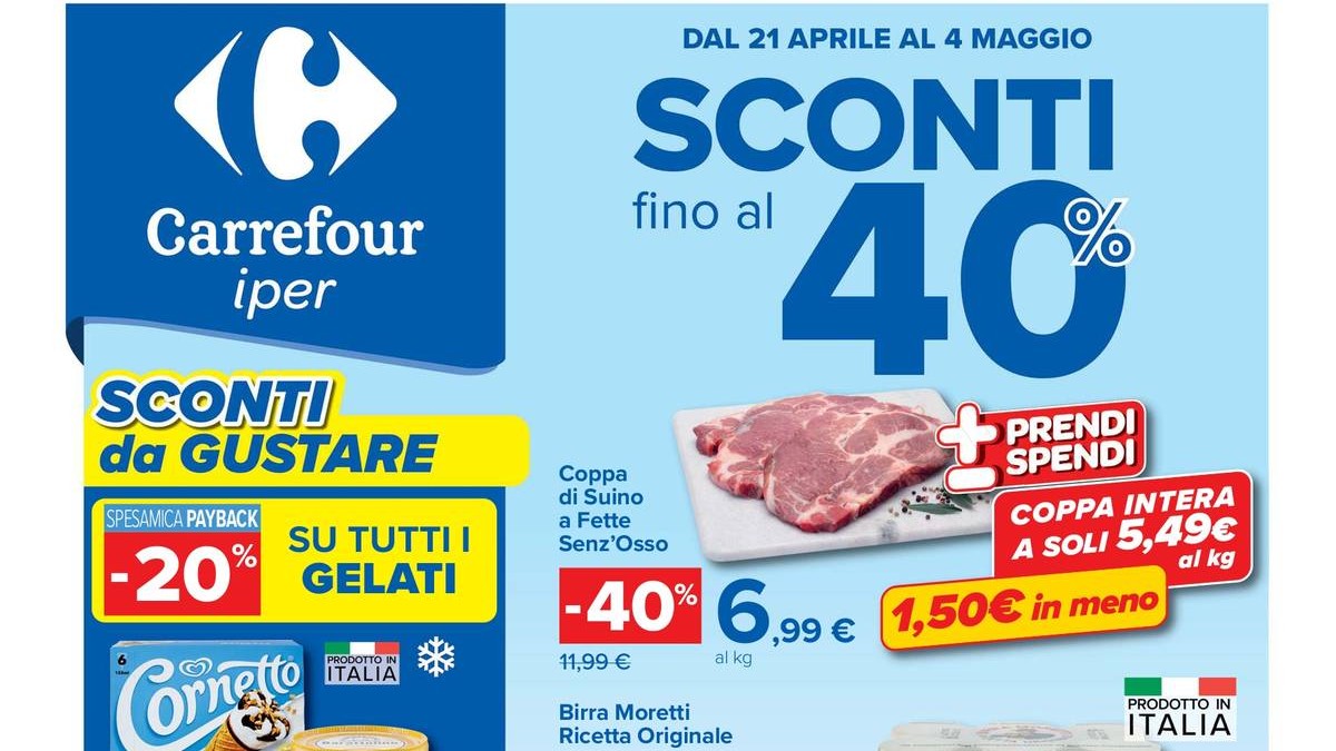 Volantino Carrefour Iper dal 21 aprile 2026
