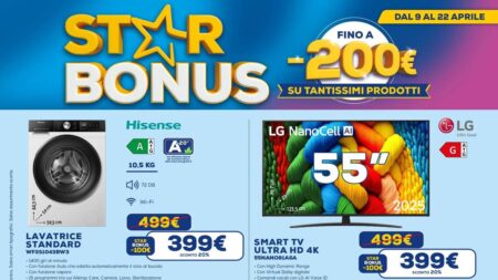 Volantino Euronics Star Bonus dal 9 aprile 2026