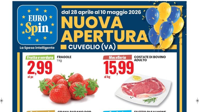 Volantino Eurospin Nuova Apertura Cuveglio dal 28 aprile 2026