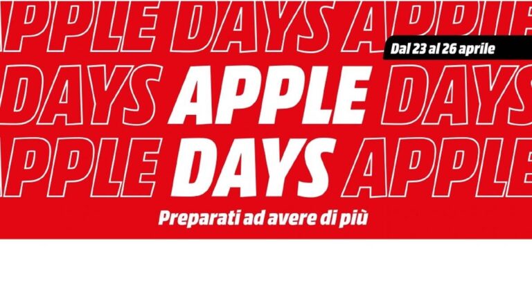 Volantino Mediaworld Apple Days dal 23 aprile 2026