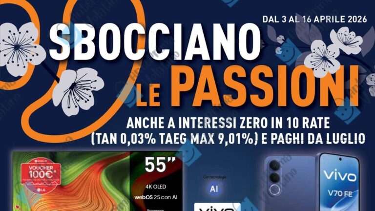Volantino Unieuro dal 3 aprile 2026