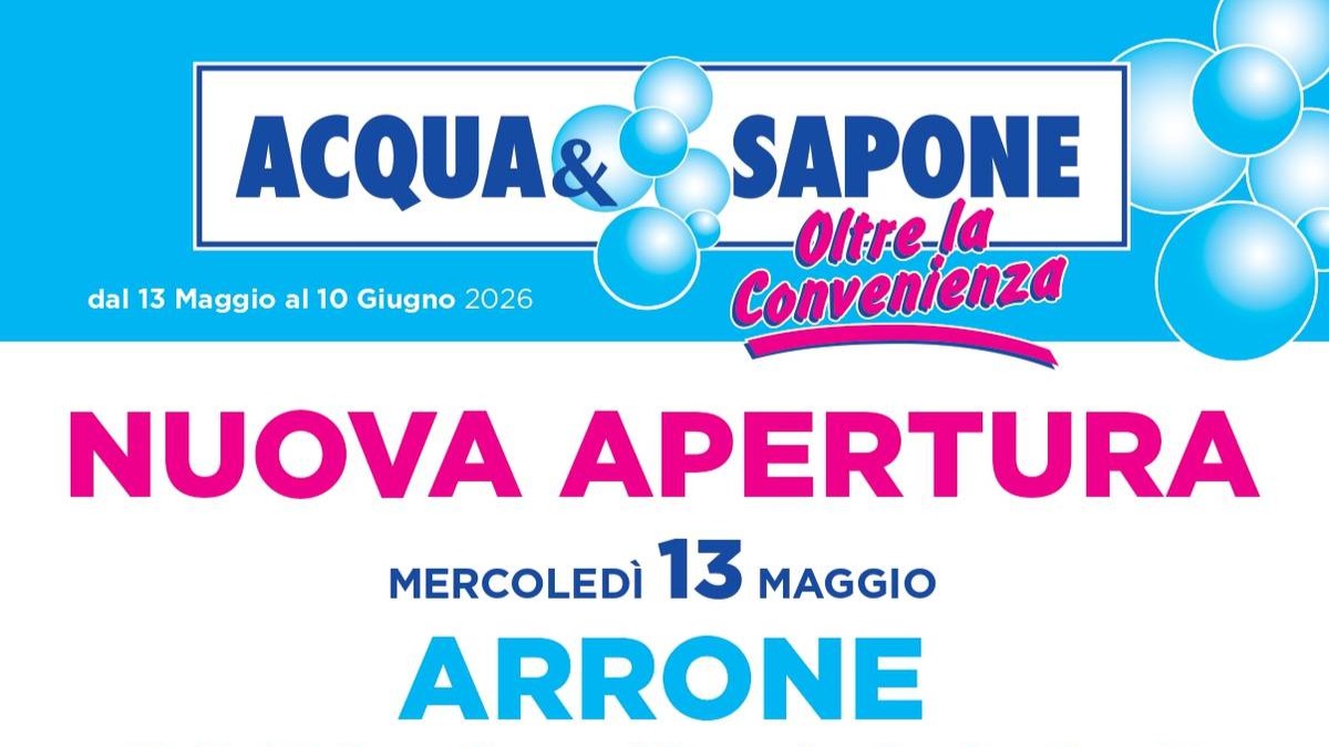 Volantino Acqua e Sapone Nuova Apertura Arrone dal 13 maggio 2026