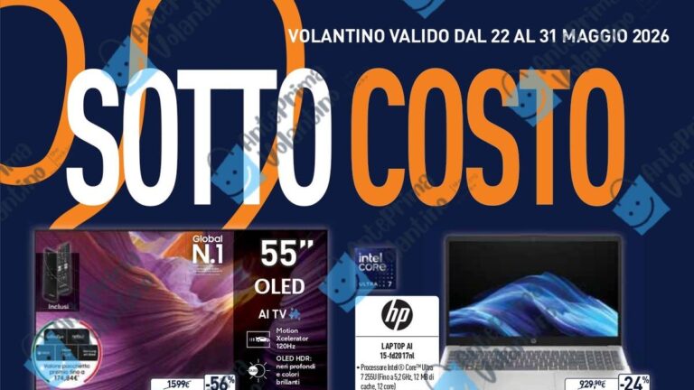 Volantino Unieuro dal 22 maggio 2026